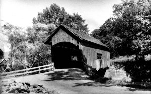 The Route 100 bypass did not exist at the time of this photo. This bridge was the only way to access Lincoln Mountain or Granville to the South.