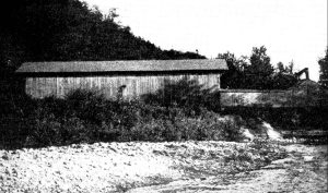 The original Kingsbury Bridge was sited just south of the current bridge spanning the Mad River just past the Golden Lion Inn, now known as the Mad River Inn.